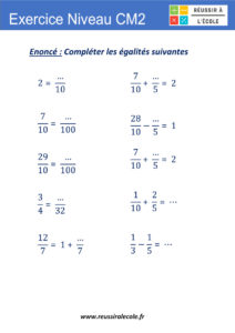 exercice fraction cm2