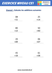 exercice math ce1