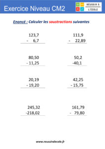 exercice maths cm2