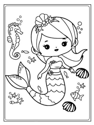 coloriage sirene