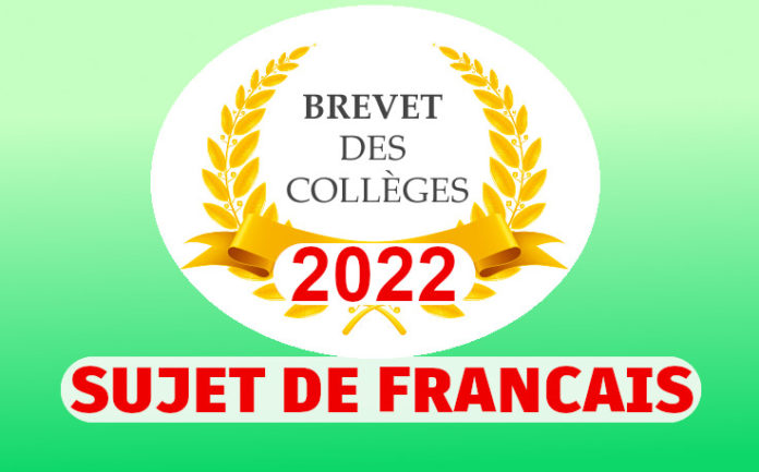 sujet francais brevet 2022