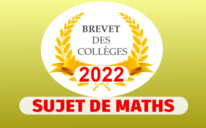 sujet maths brevet 2022