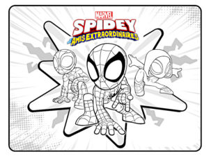 Coloriage Spidey et ses amis extraordinaires attaquent à imprimer