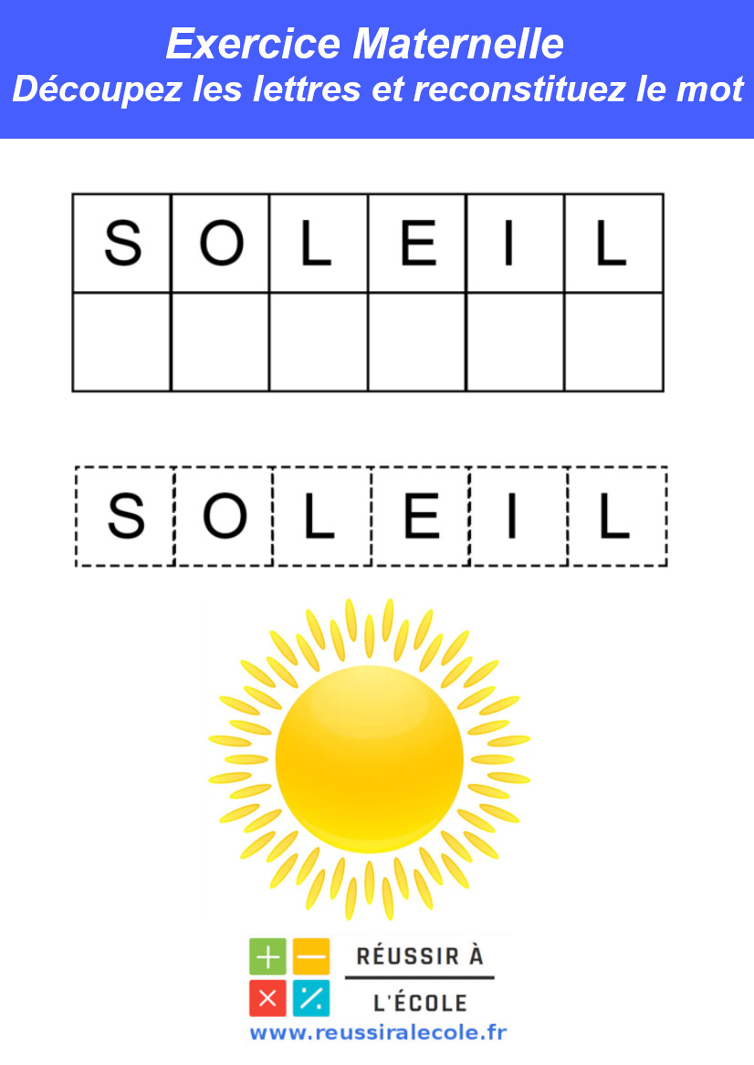 Exercice Petite Section : 100 exercices gratuits à imprimer