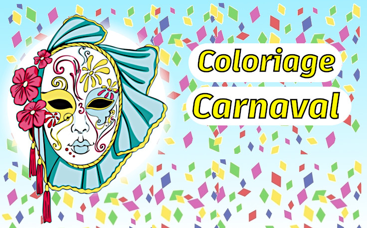 Coloriage masque de carnaval en Ligne Gratuit à imprimer