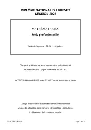 brevet maths 2022