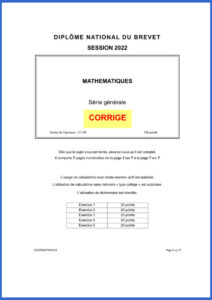 corrige brevet maths 2022