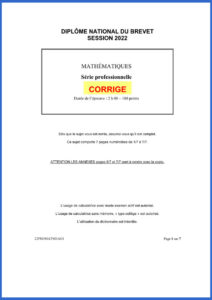 correction brevet maths 2022