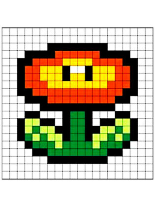 fleur pixel art mario