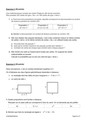 maths brevet 2022