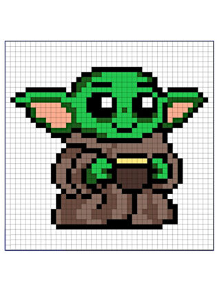 pixel art bebe yoda