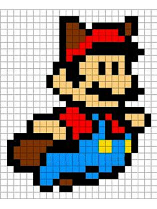 pixel art facile mario