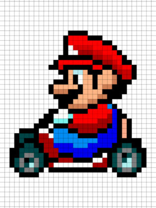 pixel art mario kart