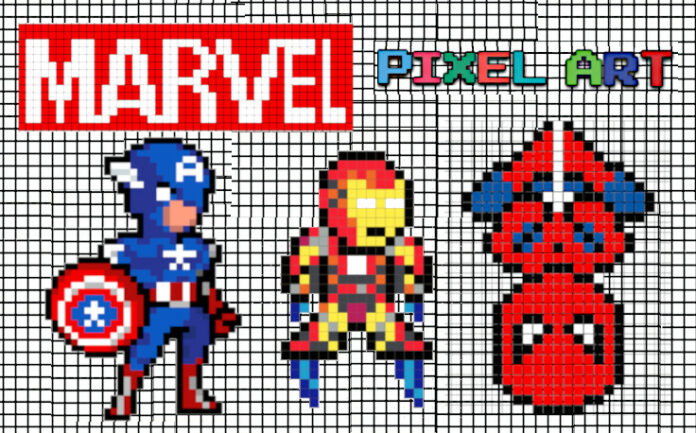 pixel art marvel