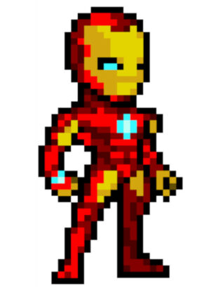 pixel art marvel iron man
