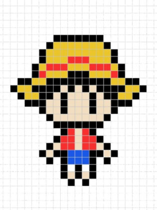 pixel art one piece luffy