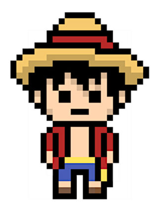 pixel art one piece luffy