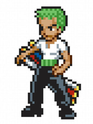 pixel art one piece zoro