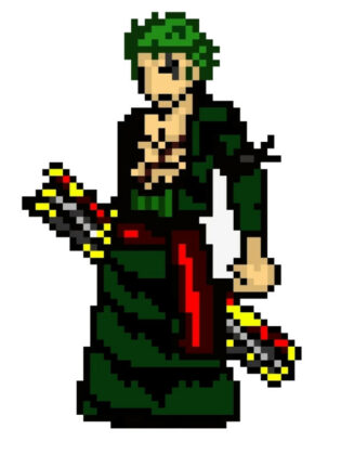 pixel art one piece zoro