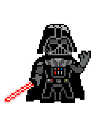 pixel art star wars dark vador