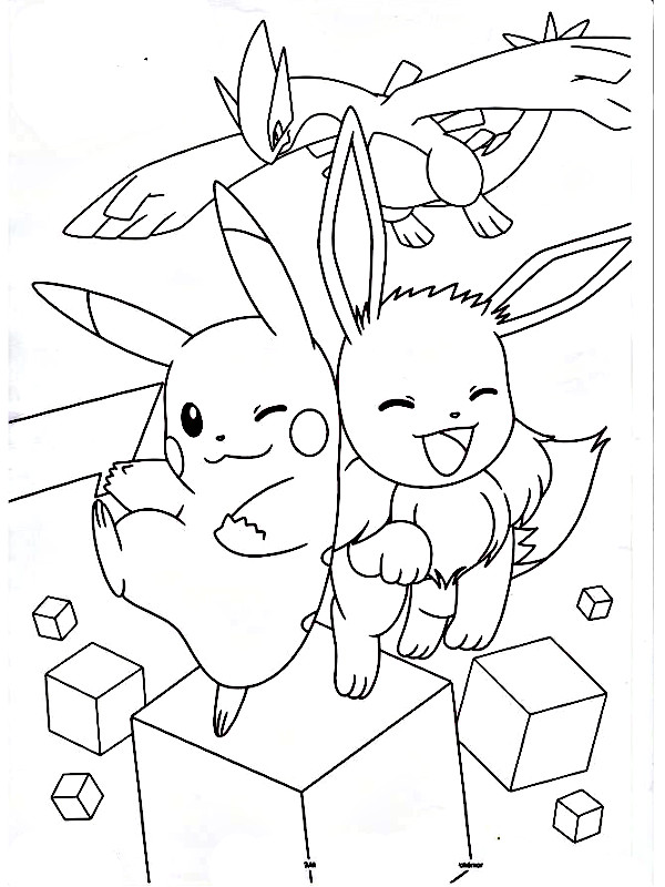 Coloriage Pokemon Famille d'évolution d'Évoli - Coloriage Gratuit à  Imprimer Dessin 2021