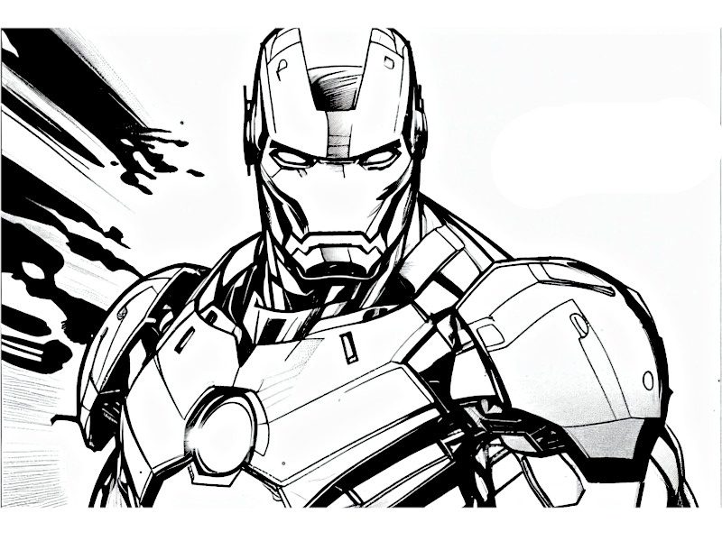 Coloriage Casque d'Iron Man - télécharger et imprimer gratuit sur