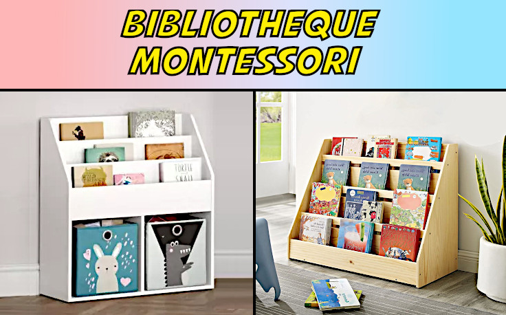 Bibliothèque pour enfants d'inspiration Montessori en bois de