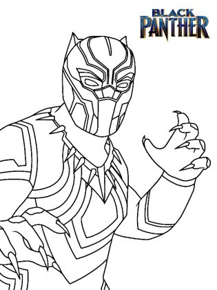 black panther coloriage
