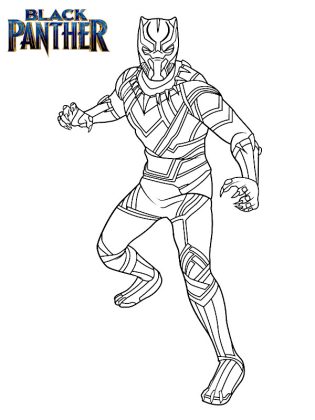 black panther coloriage
