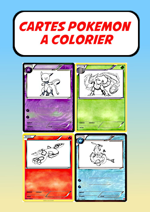 Coloriage Carte Pokemon : 20 images à imprimer et à colorier