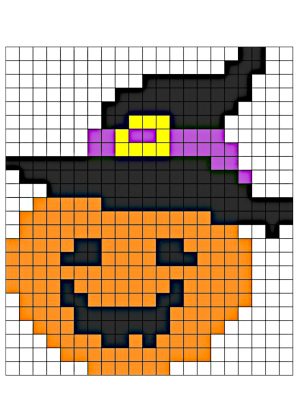 pixel art citrouille halloween