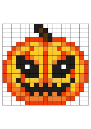 pixel art citrouille halloween