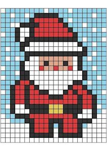 pixel art pere noel