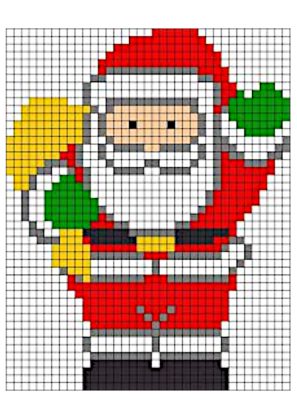 pixel art pere noel