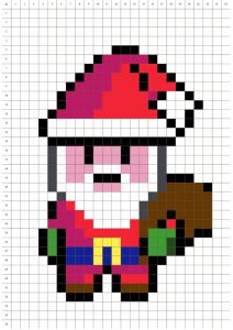 pixel art pere noel