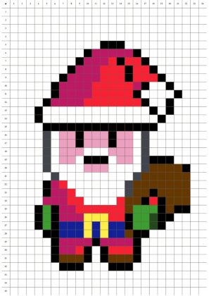 pixel art pere noel
