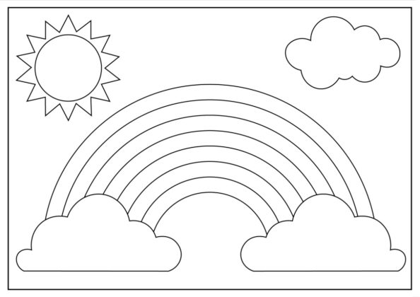 arc en ciel coloriage