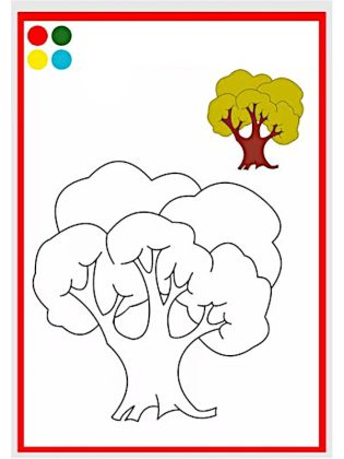 coloriage arbre automne maternelle