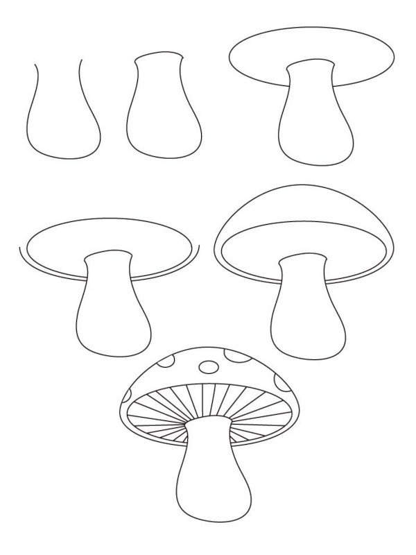 coloriage champignon rigolo