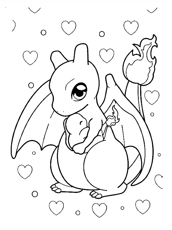 Coloriage Pokémon dracaufeu en Ligne Gratuit à imprimer