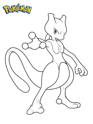 coloriage mewtwo