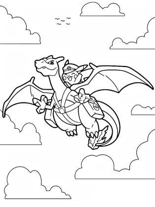 coloriage pokemon dracaufeu