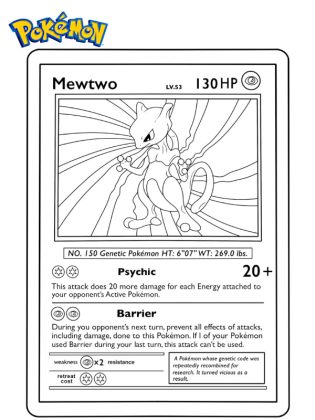 coloriage pokemon mewtwo