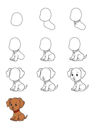 dessin chien facile
