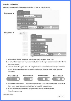 brevet 2023 sujet maths