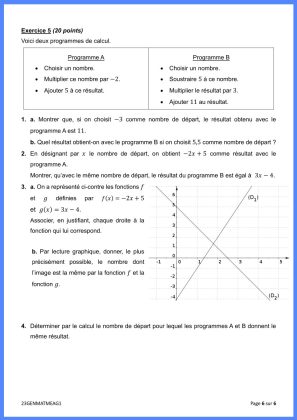 sujet brevet 2023 maths