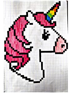 kawaii pixel art licorne