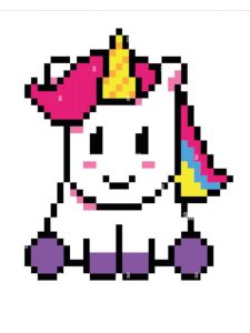 licorne kawaii pixel art facile