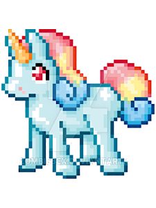 licorne kawaii pixel art facile