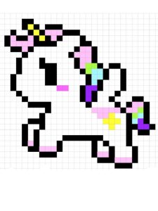 licorne pixel art facile